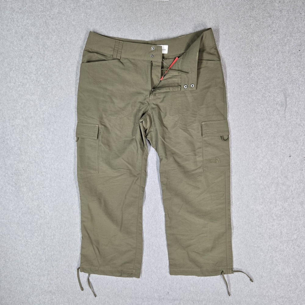 The North Face Women Pants 8 Green Paramount Highland Cargo Cropped Nylon NWT